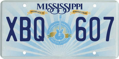 MS license plate XBQ607