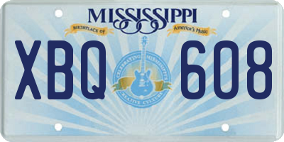 MS license plate XBQ608