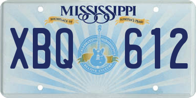 MS license plate XBQ612