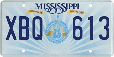 MS license plate XBQ613