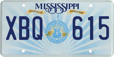 MS license plate XBQ615