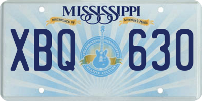 MS license plate XBQ630
