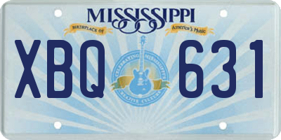 MS license plate XBQ631