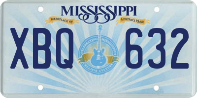 MS license plate XBQ632