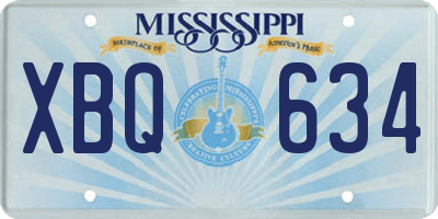 MS license plate XBQ634