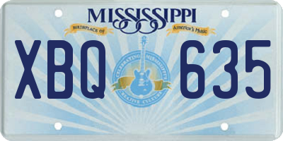 MS license plate XBQ635
