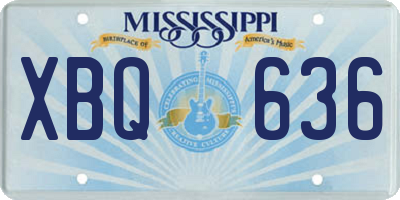 MS license plate XBQ636