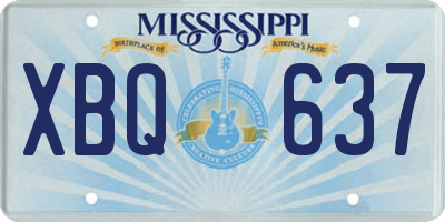 MS license plate XBQ637