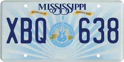 MS license plate XBQ638