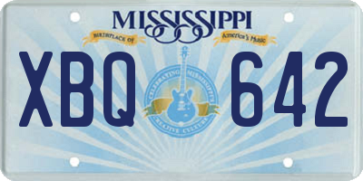 MS license plate XBQ642