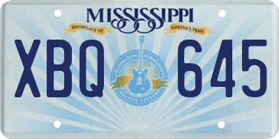 MS license plate XBQ645