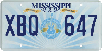 MS license plate XBQ647