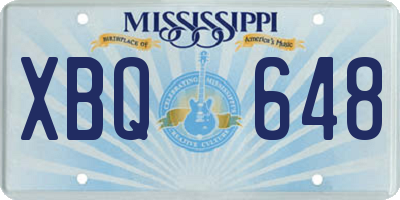 MS license plate XBQ648
