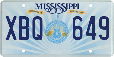 MS license plate XBQ649