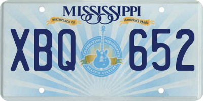 MS license plate XBQ652