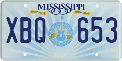 MS license plate XBQ653
