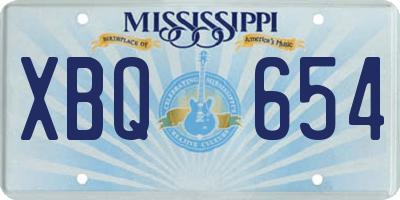 MS license plate XBQ654