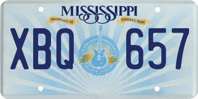 MS license plate XBQ657