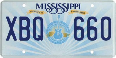 MS license plate XBQ660