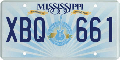 MS license plate XBQ661