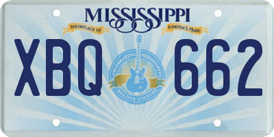 MS license plate XBQ662