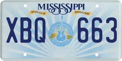 MS license plate XBQ663