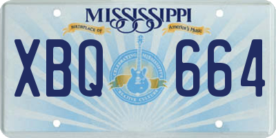 MS license plate XBQ664