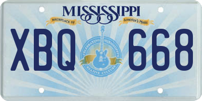 MS license plate XBQ668