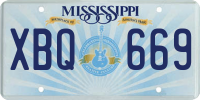 MS license plate XBQ669