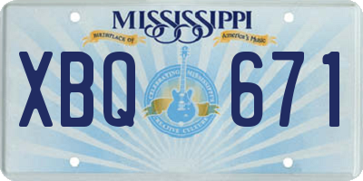 MS license plate XBQ671