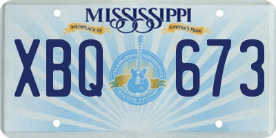 MS license plate XBQ673