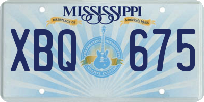 MS license plate XBQ675