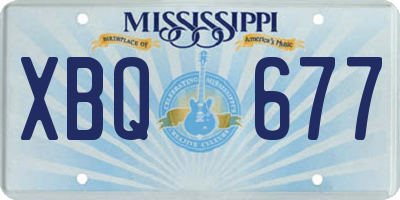 MS license plate XBQ677