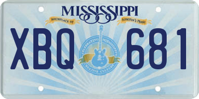 MS license plate XBQ681