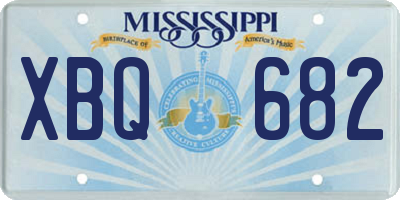 MS license plate XBQ682