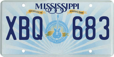 MS license plate XBQ683