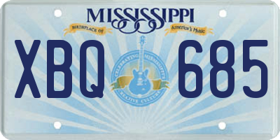 MS license plate XBQ685