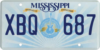 MS license plate XBQ687