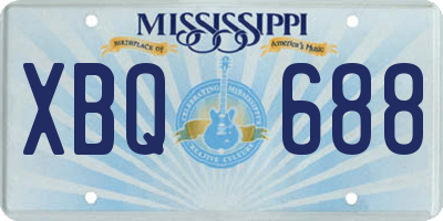 MS license plate XBQ688