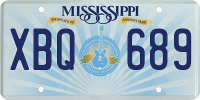 MS license plate XBQ689