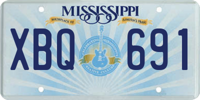 MS license plate XBQ691
