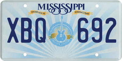MS license plate XBQ692