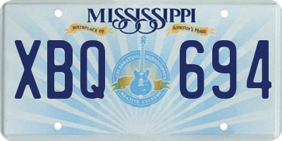 MS license plate XBQ694
