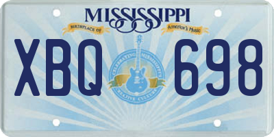 MS license plate XBQ698