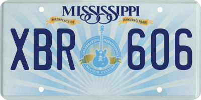 MS license plate XBR606