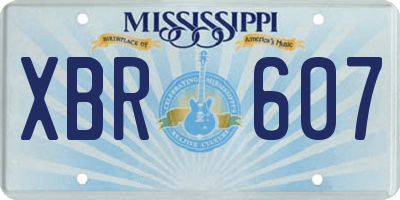 MS license plate XBR607