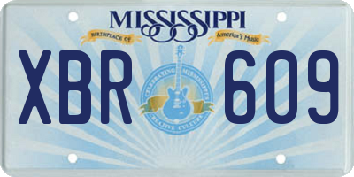 MS license plate XBR609