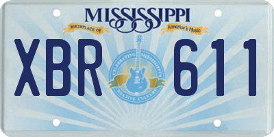 MS license plate XBR611