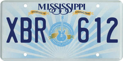 MS license plate XBR612