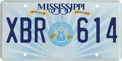 MS license plate XBR614